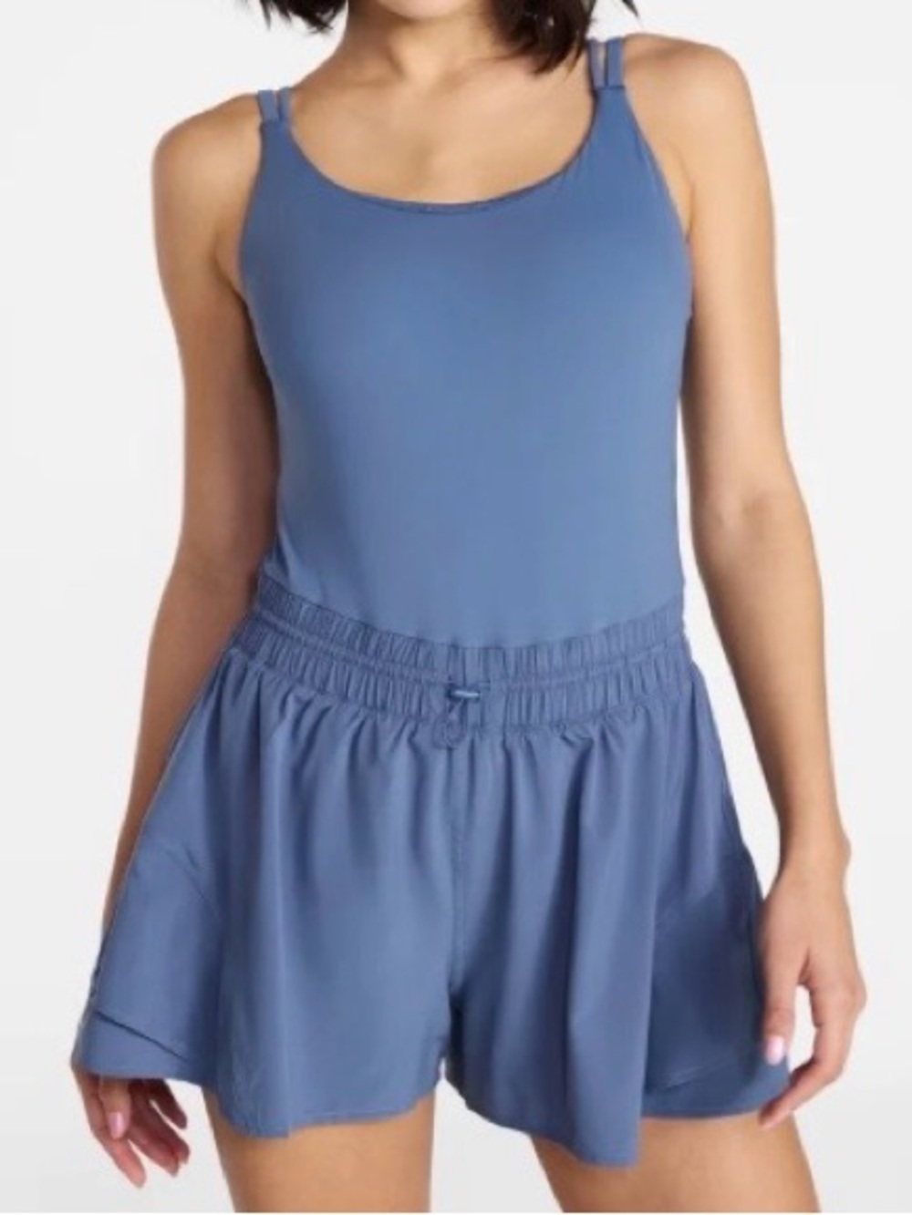 Plus size 3X blue Avia Women's Cinched Waist Romper size 22 XXXL